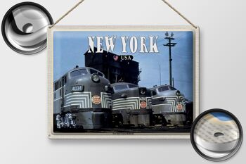 Signe en étain voyage 40x30cm, trains ferroviaires centraux de New York, New York 2