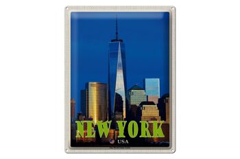 Panneau en étain voyage 30x40cm, New York USA One World Trade Center 1