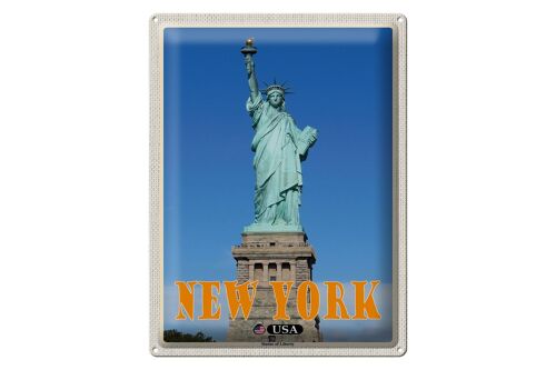 Blechschild Reise 30x40cm New York Statue of Liberty Freiheitsstatue