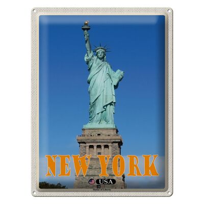 Cartel de chapa de viaje 30x40cm Estatua de la Libertad de Nueva York Estatua de la Libertad