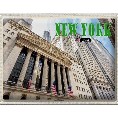 Blechschild Reise 40x30cm New York USA Stock Exchange Börse