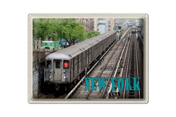 Plaque en étain voyage 40x30cm, métro de New York USA 1