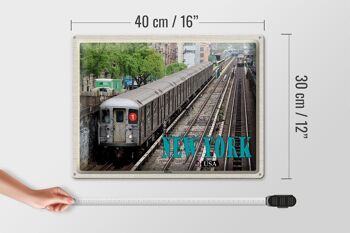 Plaque en étain voyage 40x30cm, métro de New York USA 4