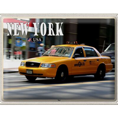 Targa in metallo da viaggio 40 x 30 cm, regalo per le strade dei taxi di New York, USA