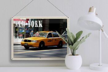 Panneau de voyage en étain, 40x30cm, New York, USA, Taxi, rues, cadeau 3