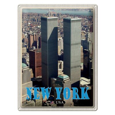 Blechschild Reise 30x40cm New York USA World Trade Center