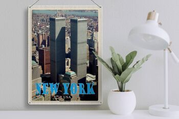 Panneau en étain voyage 30x40cm, New York, USA, World Trade Center 3