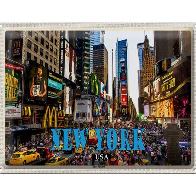 Blechschild Reise 40x30cm New York USA Times Square Zentrum