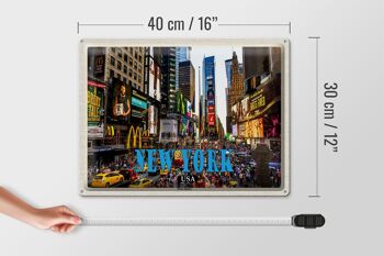 Panneau en étain voyage 40x30cm, New York USA Times Square Center 4