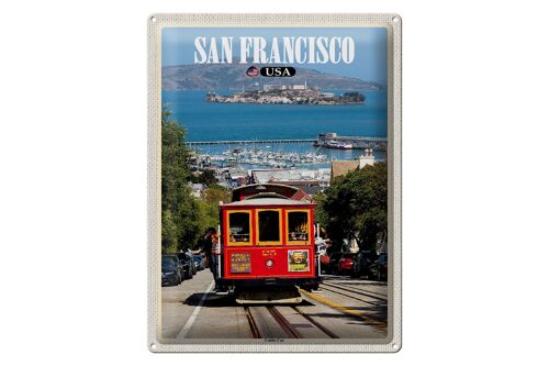 Blechschild Reise 30x40cm San Francisco USA Cable Car