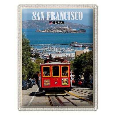 Blechschild Reise 30x40cm San Francisco USA Cable Car