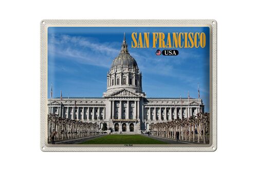 Blechschild Reise 40x30cm San Francisco USA City Hall Rathaus