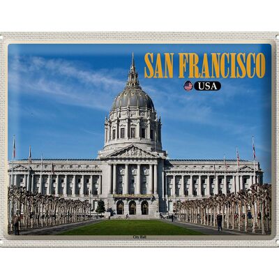 Cartel de chapa de viaje, 40x30cm, Ayuntamiento de San Francisco, EE. UU., Ayuntamiento