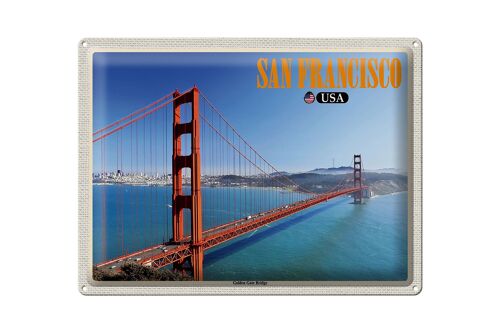 Blechschild Reise 40x30cm San Francisco USA Golden Gate Bridge