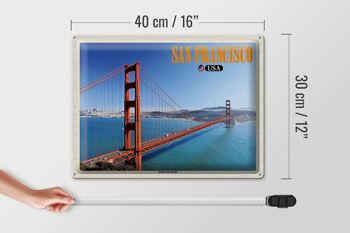 Panneau en étain voyage 40x30cm, San Francisco USA Golden Gate Bridge 4