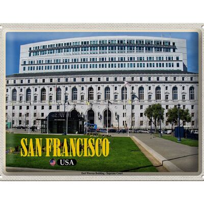 Cartel de chapa de viaje 40x30cm San Francisco Earl Warren Building Court