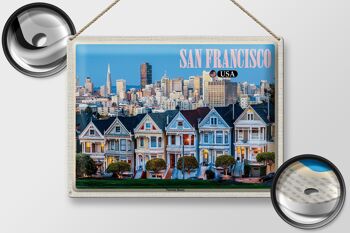 Panneau en étain de voyage, 40x30cm, San Francisco, USA, maisons victoriennes 2