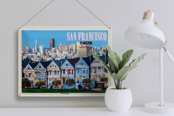 Panneau en étain de voyage, 40x30cm, San Francisco, USA, maisons victoriennes 3