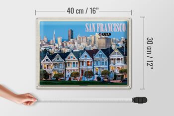 Panneau en étain de voyage, 40x30cm, San Francisco, USA, maisons victoriennes 4