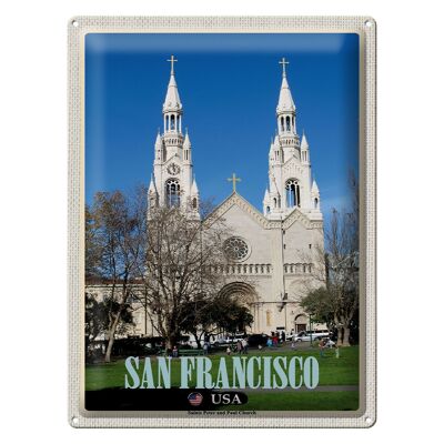 Blechschild Reise 30x40cm San Francisco Saints Peter and Paul Church