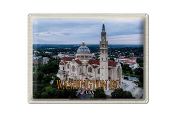 Panneau de voyage en étain, 40x30cm, Washington DC, USA, basilique, sanctuaire National 1