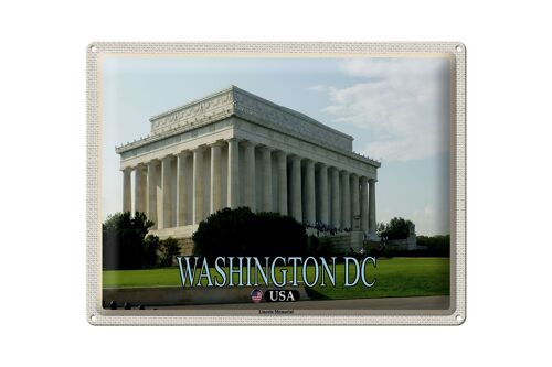 Blechschild Reise 40x30cm Washington DC USA Lincoln Memorial