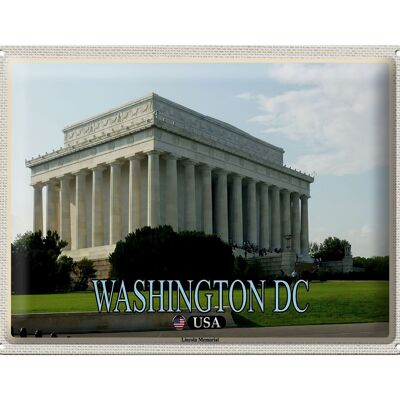 Cartel de chapa de viaje 40x30cm Washington DC EE. UU. Lincoln Memorial