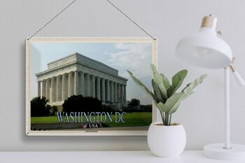 Signe en étain voyage 40x30cm, Washington DC USA Lincoln Memorial 3
