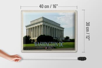 Signe en étain voyage 40x30cm, Washington DC USA Lincoln Memorial 4