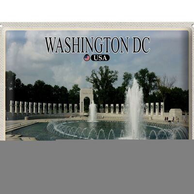 Targa in metallo da viaggio 40x30 cm Washington DC USA National Woröd Memorial