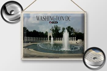 Panneau de voyage en étain, 40x30cm, Washington DC, USA, mémorial National du monde 2