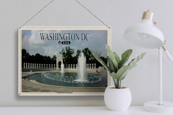 Panneau de voyage en étain, 40x30cm, Washington DC, USA, mémorial National du monde 3