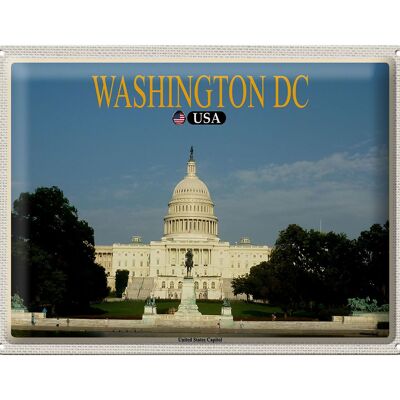 Targa in metallo da viaggio 40x30 cm Washington DC USA Campidoglio degli Stati Uniti