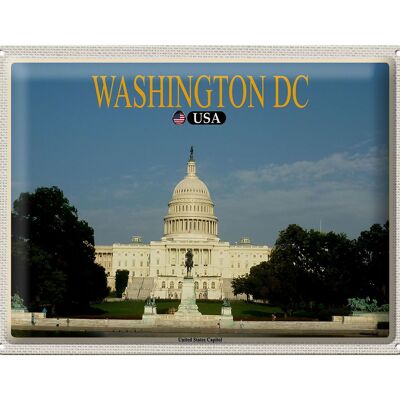 Blechschild Reise 40x30cm Washington DC USA United States Capitol