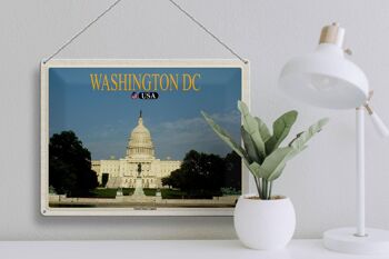 Signe en étain voyage 40x30cm, Washington DC, états-unis, Capitole des États-Unis 3