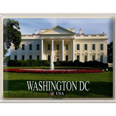 Blechschild Reise 40x30cm Washington DC USA White House Präsident