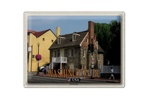 Blechschild Reise 40x30cm Washington DC USA Old Stone House Museum