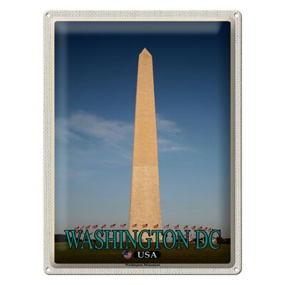 Targa in metallo da viaggio 30x40 cm Washington DC USA Monumento a Washington
