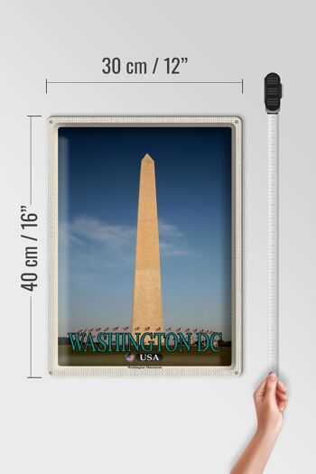 Panneau de voyage en étain, 30x40cm, Washington DC, USA, Monument de Washington 4