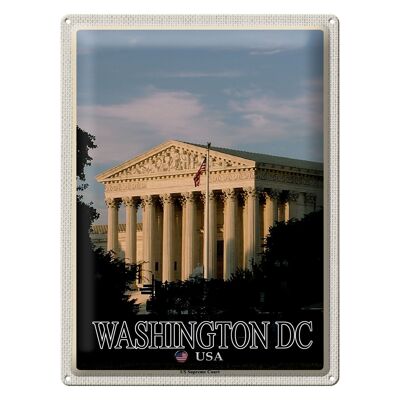 Signe en étain voyage 30x40cm, Washington DC, USA, Cour suprême des États-Unis