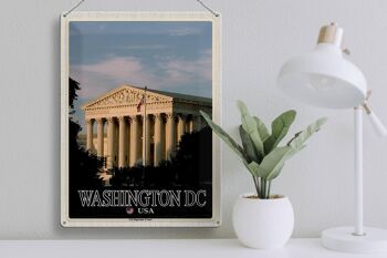Signe en étain voyage 30x40cm, Washington DC, USA, Cour suprême des États-Unis 3