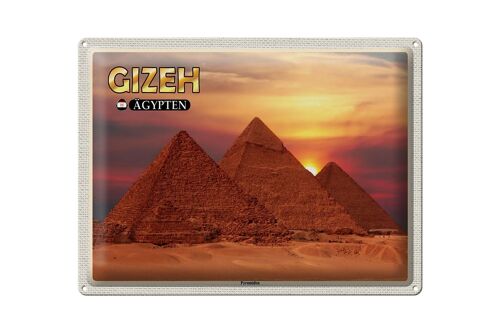 Blechschild Reise 40x30cm Gizeh Ägypten Pyramiden Geschenk