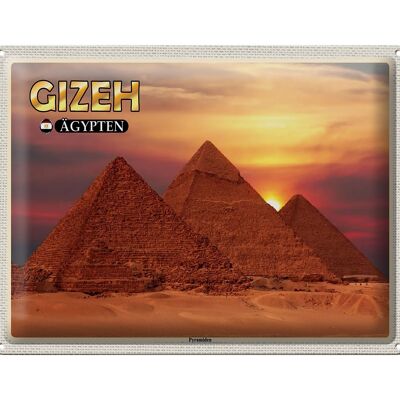 Targa in metallo da viaggio 40x30 cm Giza Egitto Piramidi regalo