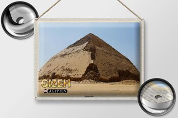 Signe en étain voyage 40x30cm, pyramide courbée de Gizeh, egypte 2