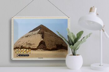 Signe en étain voyage 40x30cm, pyramide courbée de Gizeh, egypte 3
