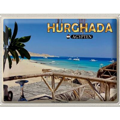 Blechschild Reise 40x30cm Hurghada Ägypten Giftun Nationalpark