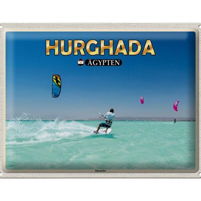 Blechschild Reise 40x30cm Hurghada Ägypten Kitesurfer Urlaub