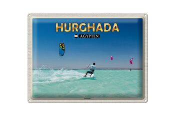 Panneau en étain voyage 40x30cm, Hurghada egypte kitesurfer vacances 1