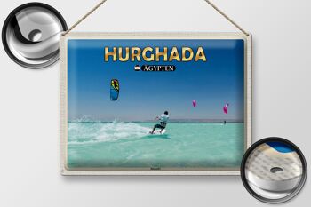 Panneau en étain voyage 40x30cm, Hurghada egypte kitesurfer vacances 2
