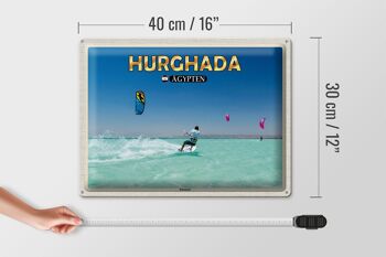 Panneau en étain voyage 40x30cm, Hurghada egypte kitesurfer vacances 4